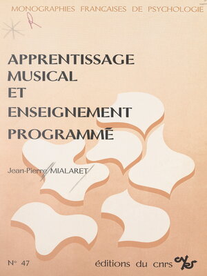 cover image of Apprentissage musical et enseignement programmé